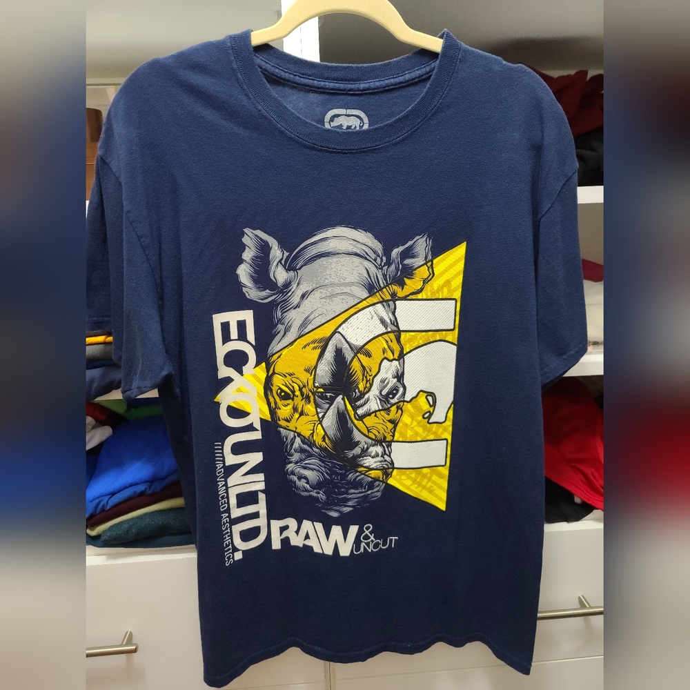 ECKO graphic Tee, size Large, Navy Blue.